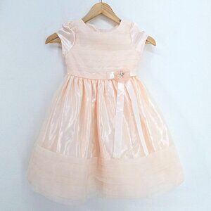 Katie M. Peach Blush Chiffon Satin Tiered Formal Dress Girls Size 6